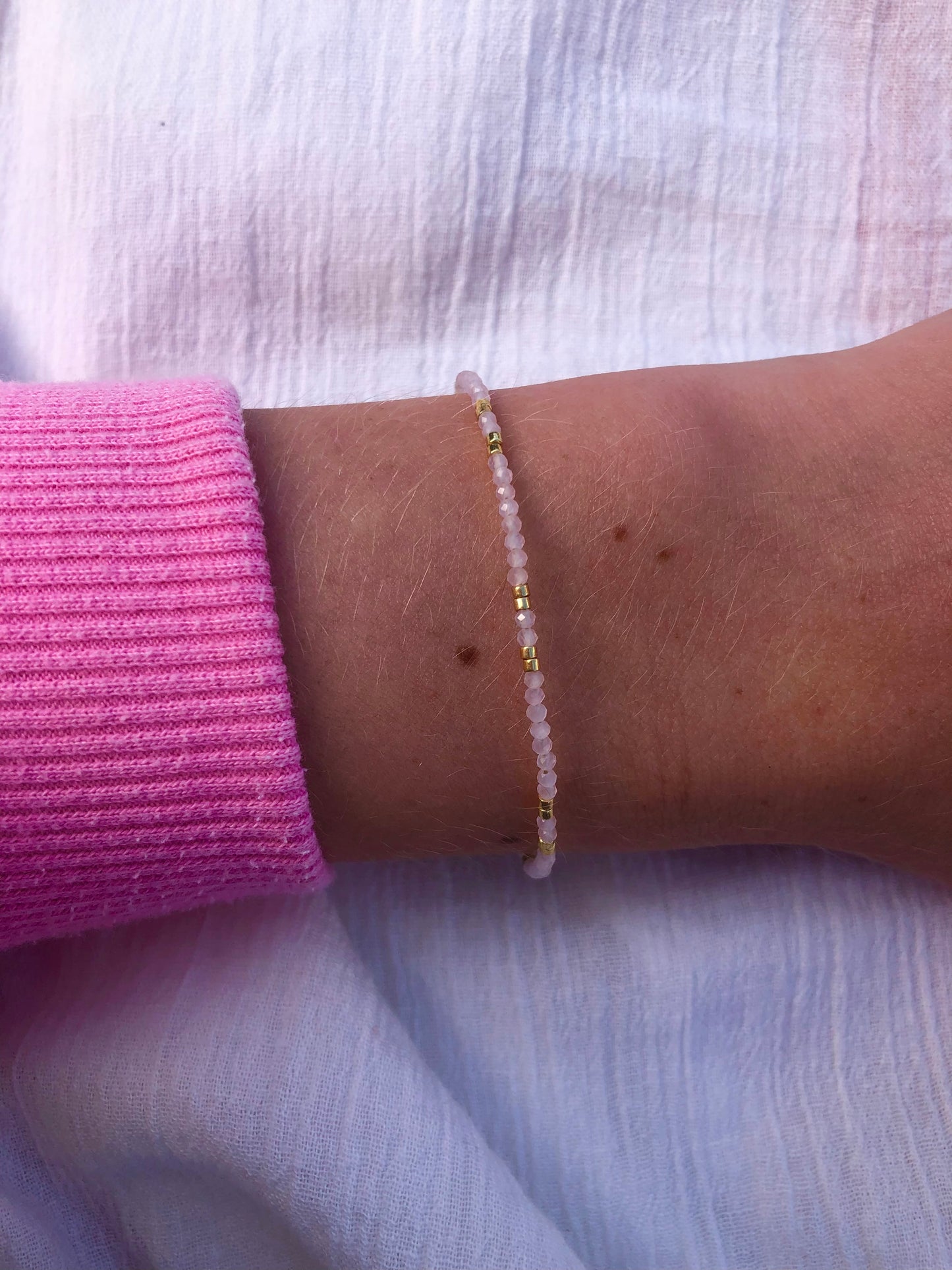 The Capri Bracelet - Pink Glass